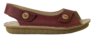 Po-Zu 'Hop' Suede Peep Toe / Sling Back Shoe (Dirty Cherry)