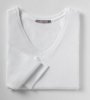 Three Quarter Sleeve Fitted V Neck T-Shirt (White)