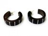 Beaucoco Silver Striped Hoop Earrings
