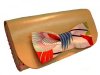 Hetty Rose Leather Tanned Clutch with Kimono Bow