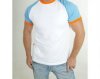 Babygod Organic White Raglan Style T-Shirt (Blue Sleeves & Orange Trim)