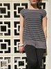 Organic Stereo Organic Cotton 'Sail On Sailor' Top (Concrete Grey with Black Stripe)
