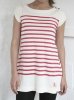 Organic Stereo Organic Cotton 'Sail On Sailor' Top (Natural White with Red Stripe)
