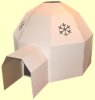 Kid-Eco Cardboard Igloo (Brown, White, Pink, & Silver Grey)