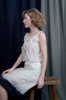 Elena Garcia Dip-dyed Satin Silk 'Panel' Skirt (Dove White)