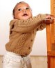 Stella James Cable Hooded Cardigan (Caramel, Cream & Pistachio Marl)