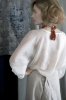 Elena Garcia Crinkle Silk Blouse (Dove White & Neptune Blue)