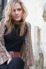 Ivana Cavallo Lambswool 'Chunky Knit' Shrug (Coffee, Dark Grey & Black