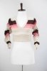 Snood Stripe Cropped Sweater (Pink)