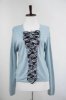Snood Ruche Front Sweater (Porcelain Blue/Berry)