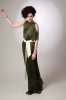 Elena Garcia Long Grecian Dress with Bamboo Belt (Apple Green/Olive)