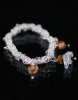 Jungle Berry Daisy Collection - Simple Charm Bracelet (Nut Brown and Berry Pink)