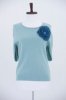 Snood Lambswool Ruched Raglan Sweater (Teal)