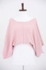 Snood Lambswool Drape Sleeve Sweater (Soft Pink)