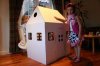 Kid-Eco Cardboard Playhouse (Pink, White, Brown & Silver Grey)