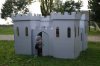 Kid-Eco Cardboard Fortress (Brown, White, Silver Grey & Pink)