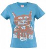 Red Robot Ladies 'Fat Cat' T-Shirt (Electric)