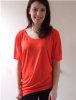 Frank & Faith 'Quinn' Drape T-Shirt (Tomato Red & Cornflower Blue)