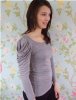 Frank & Faith 'Wilma' Drape Shoulder Top (Taupe, Cornflower Blue and Tomato Red)