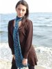 Frank & Faith 'Isadora' Long Printed Bamboo Scarf (Teal, Grey & Magenta)