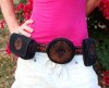 Josyflo Fairtrade Embroidered Pouch Belt (Black Canvas/Brown Embroidery)