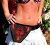 Josyflo Fairtrade Hip Shaker Belt (Black Canvas/Multi Embroidery)