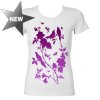 THTC 'Birdies' Bamboo T-Shirt (Ladies - White & Purple)