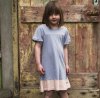 Tatty Bumpkin 'Dapple' Puff Sleeve Dress (Soft Grey)