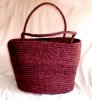 Kerala Craft 'Milli' bag Large Round Bag (Brown & Natural)