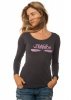 Be Love 'Peace Warrior' Organic Long SleeveT-Shirt (Ladies - Charcoal)