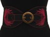 Josyflo Fairtrade Waist Cincher Belt (Black Canvas/Pink Embroidery)
