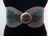 Josyflo Fairtrade Waist Cincher Belt (Olive Canvas/Multi Embroidery)