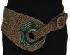 Josyflo Fairtrade Hip Hugger Belt (Olive Canvas/Multi Embroidery)