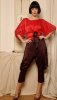 Elena Garcia Silk Jodhpurs (Dark Aubergine & Coral Red)