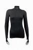 Bam Bamboo Zip Neck Baselayer Top (Ladies - Black)