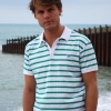Silverstick 'Minaar' Organic Cotton Polo Shirt (Mens - White/Green Stripe)
