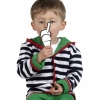 Piccalilly Organic Towelling Reversible Jacket (Navy/White with Green)
