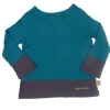 Tatty Bumpkin Bamboo Jersey Long Sleeve T-Shirt (Teal/Dark Grey)