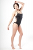 RubyMoon Cut Out One-Piece Monokini (Reversible - Black On Front/Pink On Reverse)