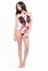 RubyMoon Limited Edition 'Lava' Halter Swimsuit With Adjustable Straps (Pattern)