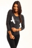 Be Love 'An Eagle and a Prayer' Long Sleeve Top (Charcoal)