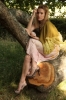 Elena Garcia Layered Georgette Cape (Green/Gold)