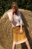 Elena Garcia Silk Georgette Panel Skirt (Pink/Antique Gold)