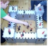 Kid-Eco Cardboard Toy Fort (Brown, White, Silver Grey & Pink)