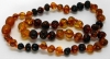 Baltic Amber Teething Necklace - Baroque Style (Honey, Dark)