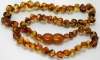 Baltic Amber Teething Necklace - Baroque Style (Dark Honey)
