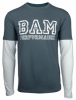 Bam Bamboo 'Performance' Print Layered T-Shirt (Mens - Charcoal/Grey)