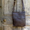 Nkuku Leather Messenger Bag (Dark Brown)
