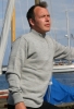 Blue Horizon Plain Fisherman Sweater with Turtle Neck (Light Grey)
