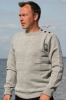 Blue Horizon Plain Fisherman Sweater with Buttons (Light Grey)